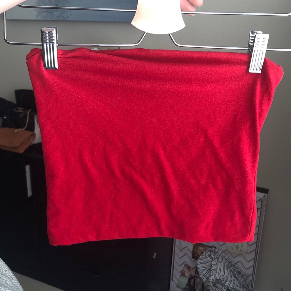 Plain Red Brandy Melville Tube Top